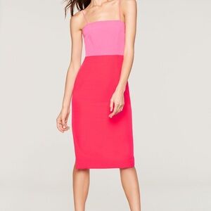 Milly Pink and Red Midi Dress